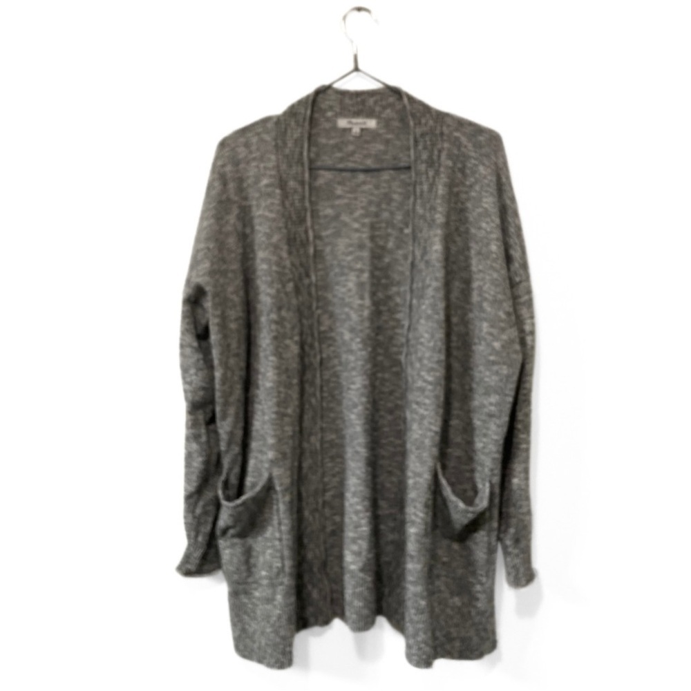 Madewell Heather Grey Knit Open-Front Soft Comfy Cardigan Sweater Size Large